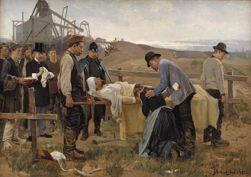 Erik Henningsen A wounded worker), Germany oil painting art